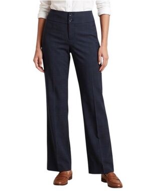 Banana Republic Black Plaid Flat Front Pants